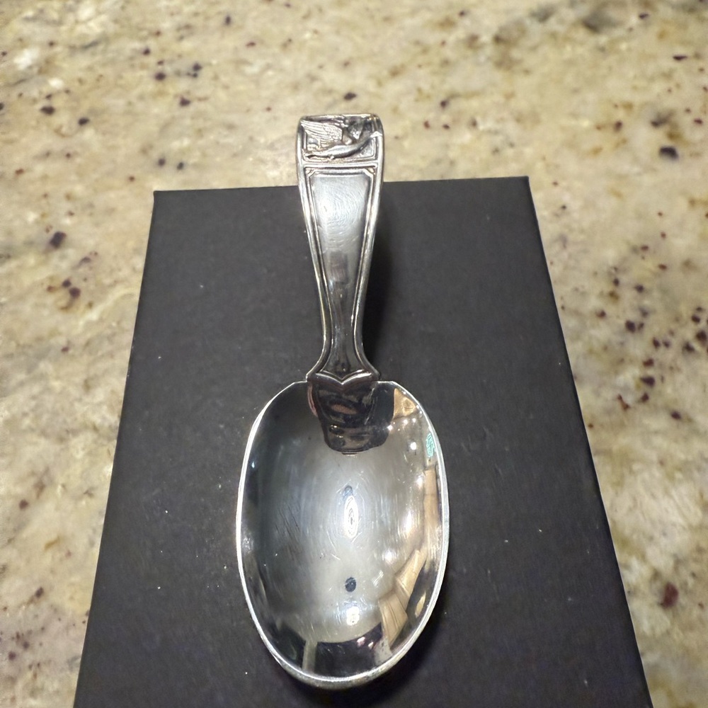 Tiffany & Co. Silver Baby Spoon with Mother Goose Intricate Handle